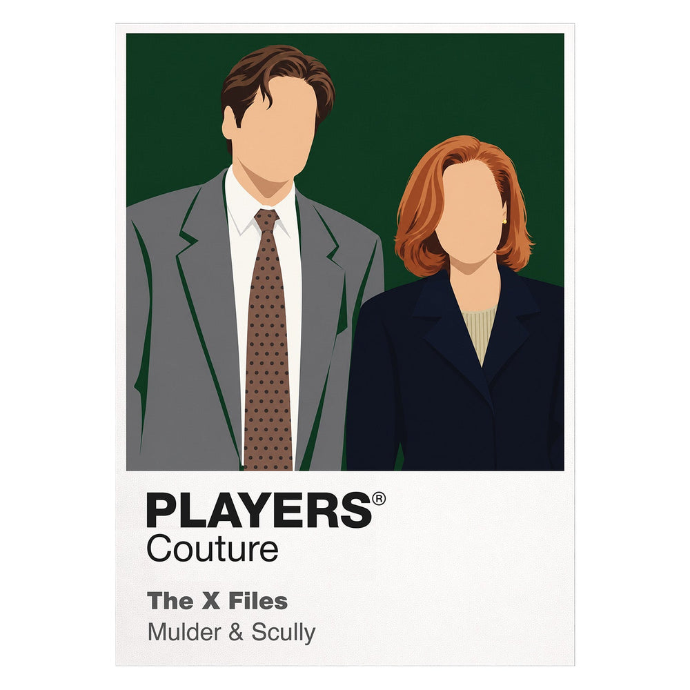 The X-Files Fox Mulder and Dana Scully investigating paranormal cases under the shadow of conspiracy Icon Frame artwork on white
