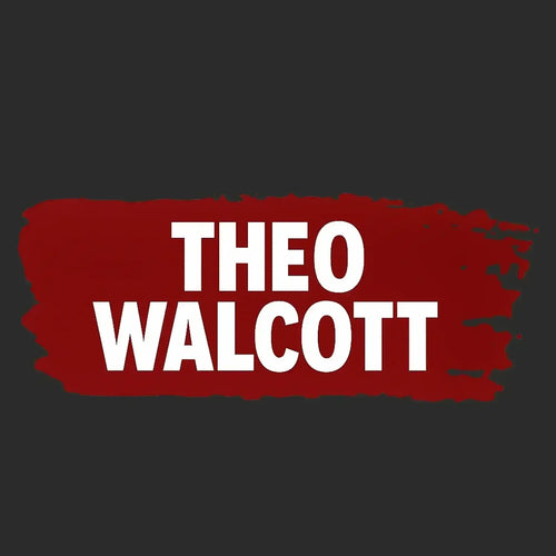 Theo Walcott Logo Men's Hoodie – black close-up detail shot of the Theo Walcott Players Couture logo design