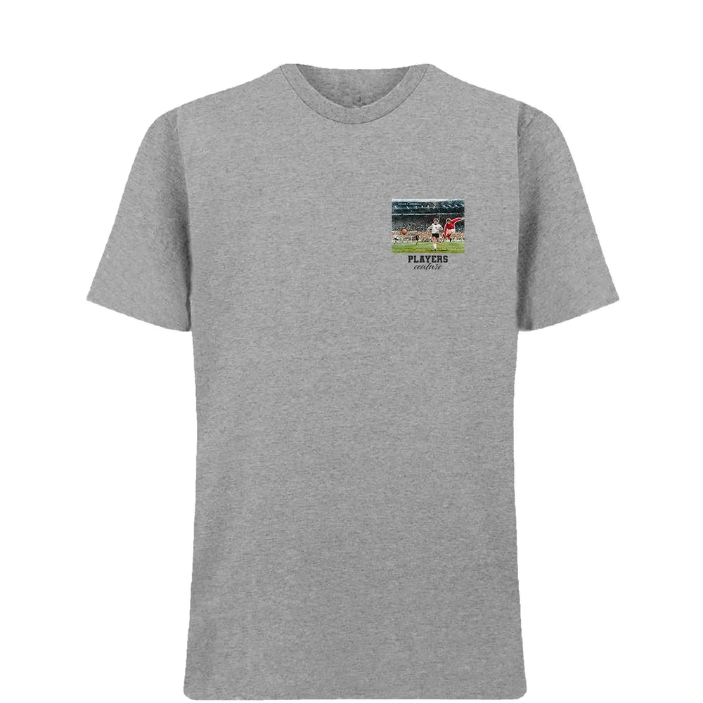 They Think It's All Over t-shirt – grey men's t-shirt with black They Think It's All Over letters and Players Couture logo