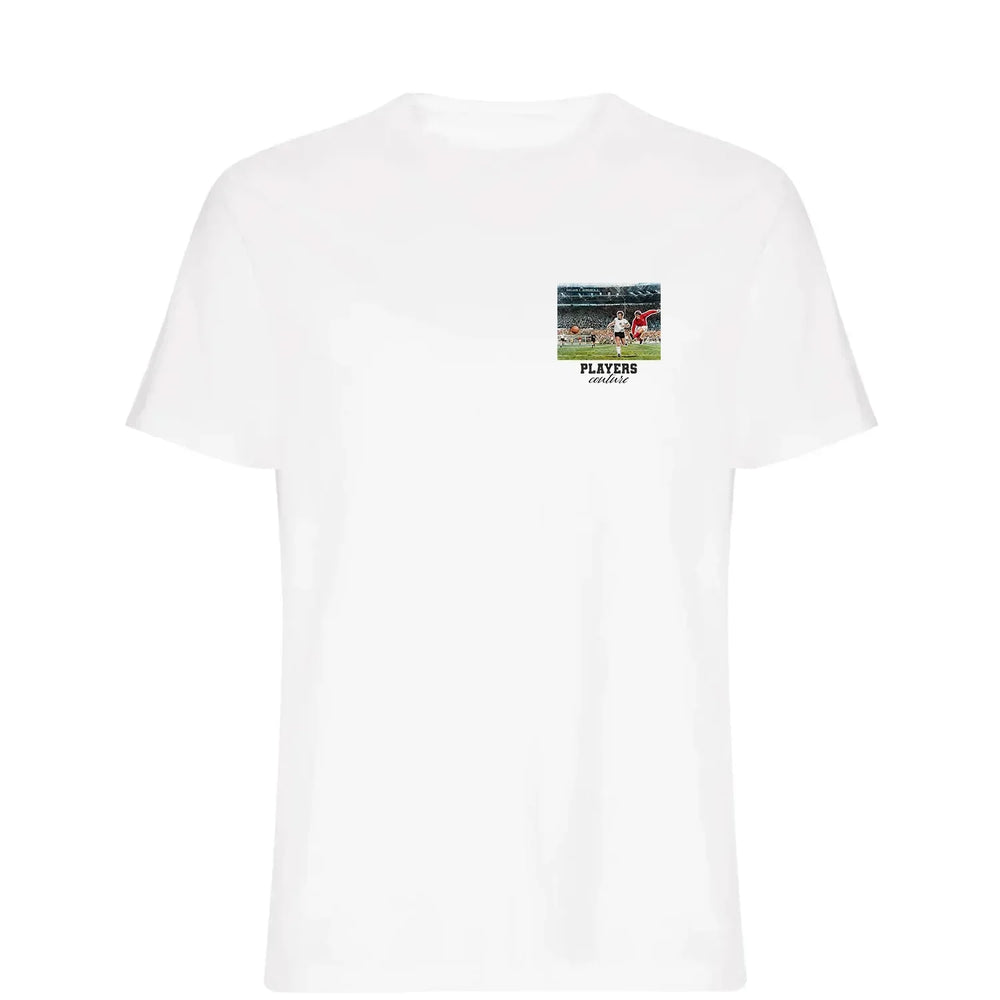 They Think It's All Over t-shirt – white men's t-shirt with black They Think It's All Over letters and Players Couture logo