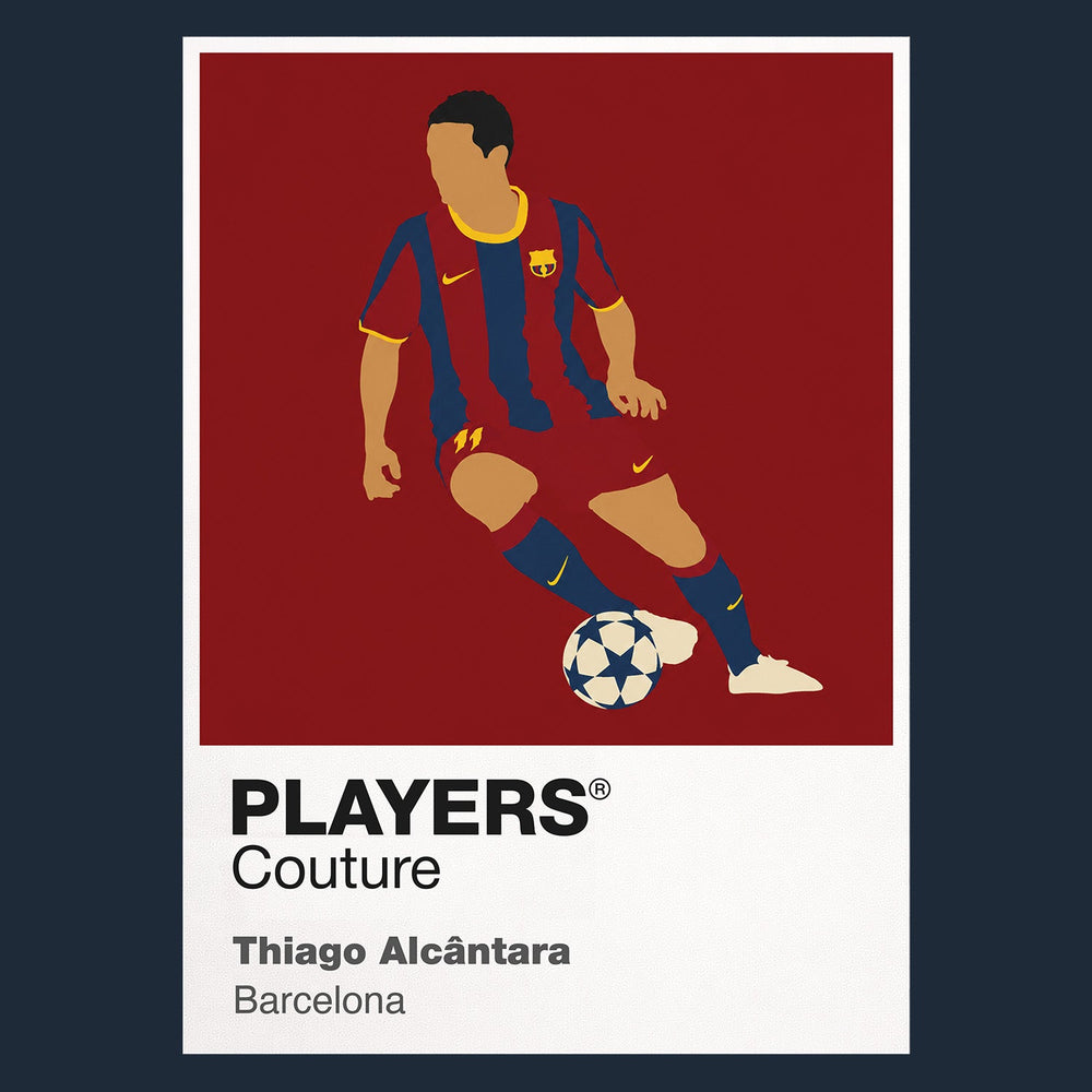 Thiago Alcantara Barcelona Icon Frame Men's Hoodie — Navy Artwork