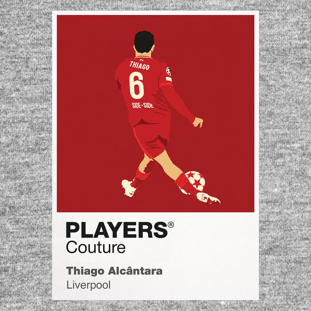 Thiago Alcantara Liverpool Icon Frame Men's Hoodie — Gray Artwork
