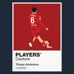 Thiago Alcantara Liverpool Icon Frame Men's Hoodie — Navy Artwork