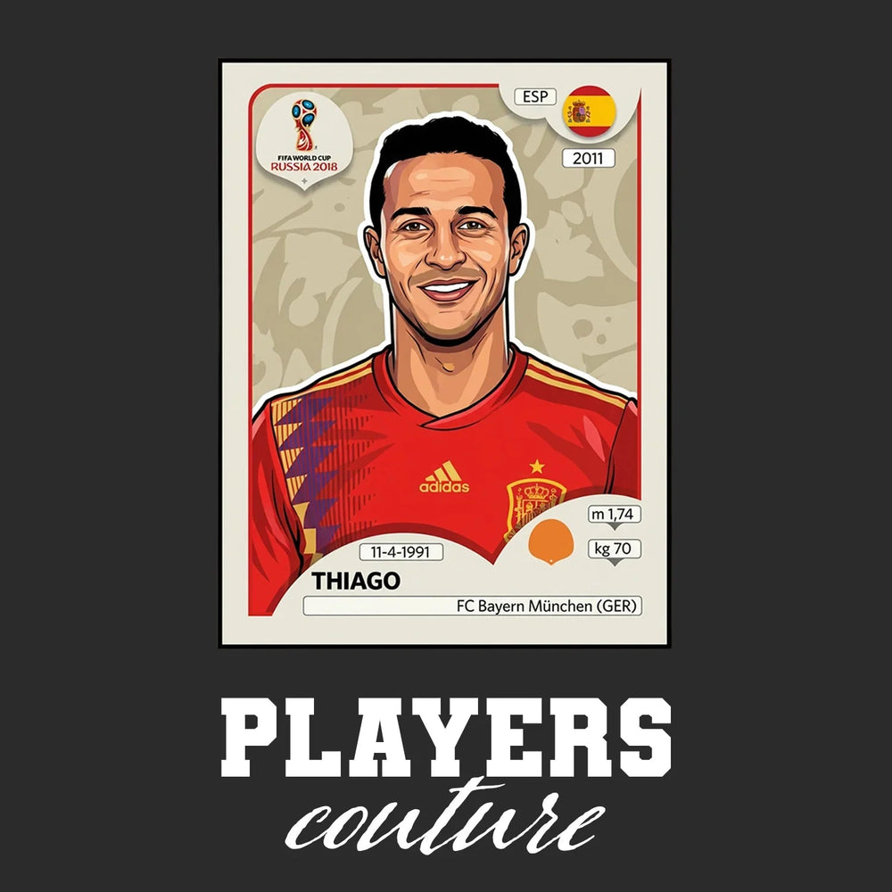 Thiago Alcantara World Cup Sticker Kids Hoodie – thiago black Players Couture design