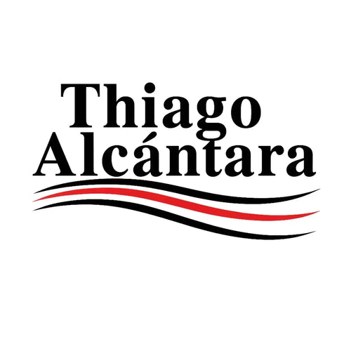Thiago Alcantara Logo Men's T-Shirt – white close-up detail shot of the Thiago Alcantara Players Couture logo design
