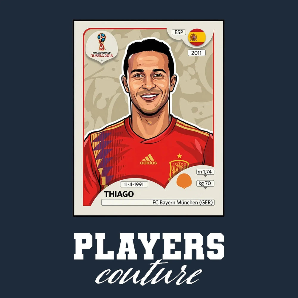 Thiago Alcantara World Cup Sticker Men's Hoodie – thiago navy Players Couture design