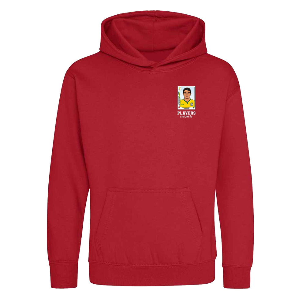Thiago Silva World Cup Sticker Kids Hoodie – thiago silva sticker kids red hoodie Players Couture design