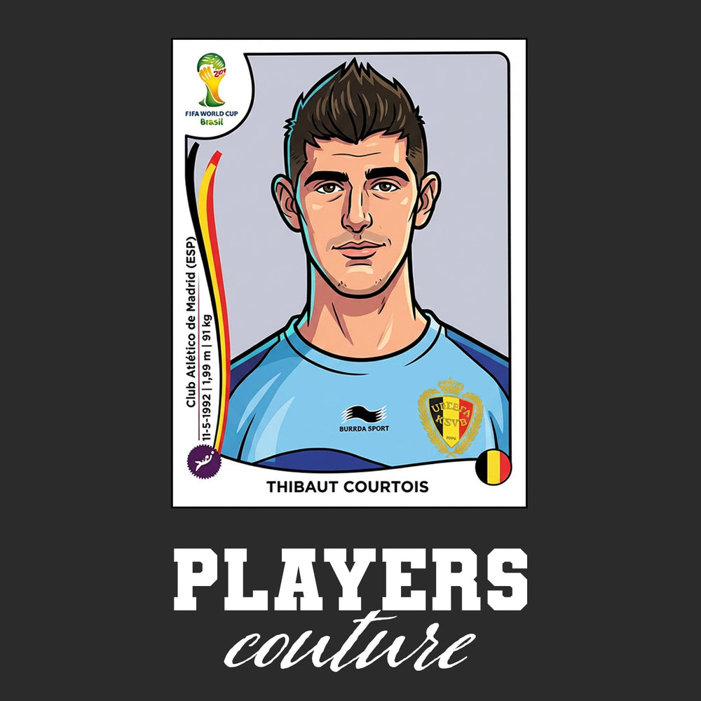 Thibaut Courtois World Cup Sticker Kids T-Shirt – thibaut courtois black Players Couture design