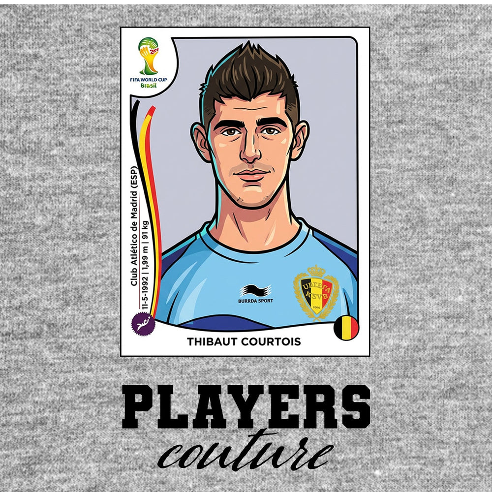 Thibaut Courtois World Cup Sticker Kids Hoodie – thibaut courtois grey Players Couture design