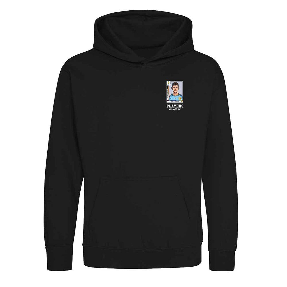 Thibaut Courtois World Cup Sticker Kids Hoodie – thibaut courtois sticker kids black hoodie Players Couture design