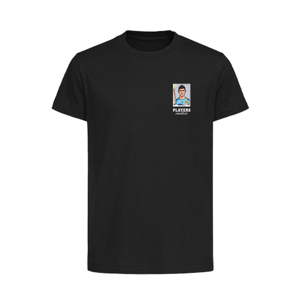 Thibaut Courtois World Cup Sticker Kids T-Shirt – thibaut courtois sticker kids black tshirt Players Couture design
