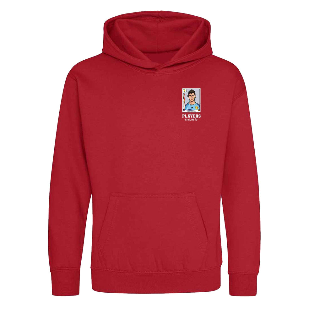 Thibaut Courtois World Cup Sticker Kids Hoodie – thibaut courtois sticker kids red hoodie Players Couture design