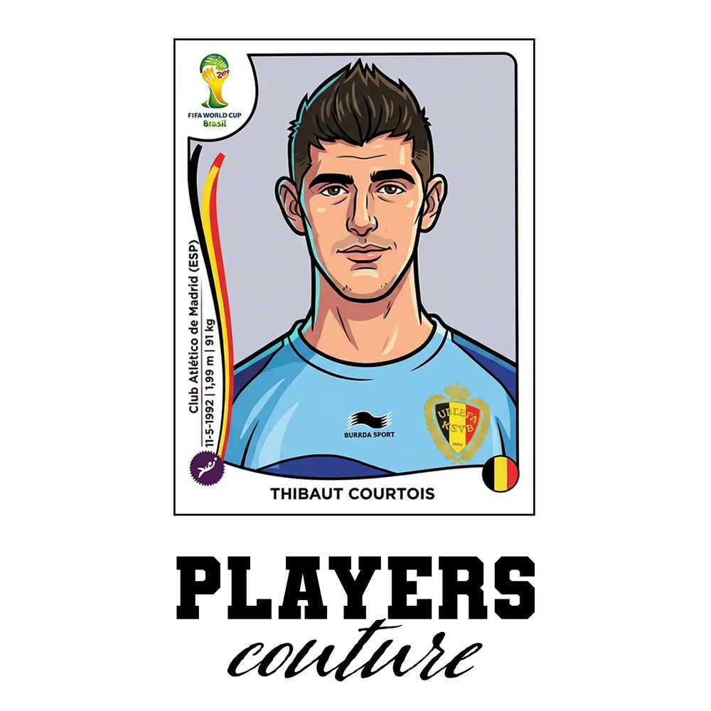 Thibaut Courtois World Cup Sticker Kids T-Shirt – thibaut courtois white Players Couture design