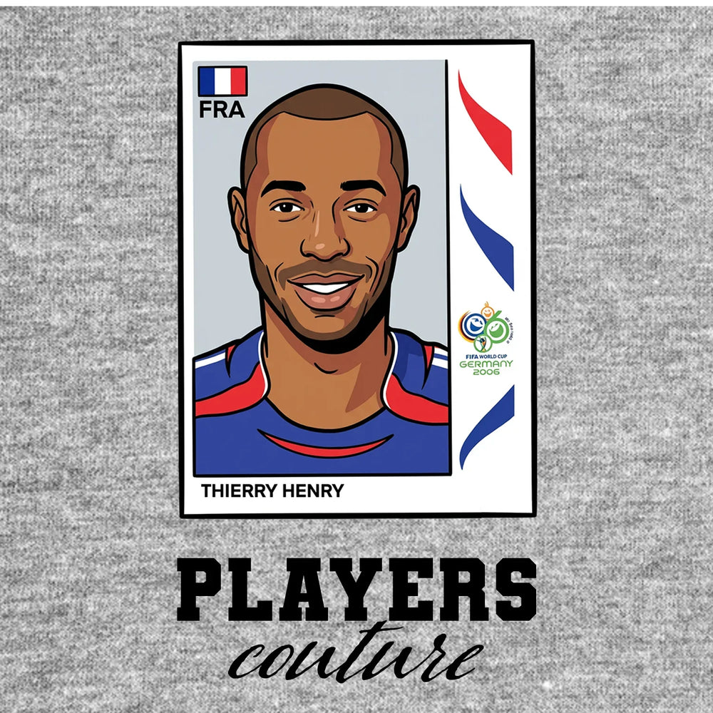 Thierry Henry 2006 World Cup Sticker Men's T-Shirt – grey close-up detail shot of the Thierry Henry 2006 World Cup Players