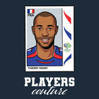 Thierry Henry 2006 World Cup Sticker Men's T-Shirt – navy close-up detail shot of the Thierry Henry 2006 World Cup Players