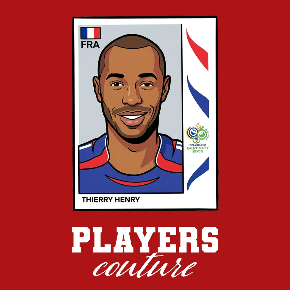 Thierry Henry 2006 World Cup Sticker Men's T-Shirt – red close-up detail shot of the Thierry Henry 2006 World Cup Players