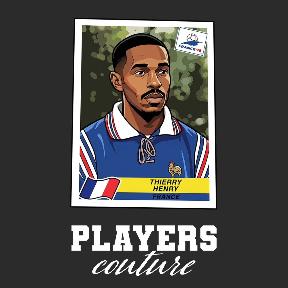 Thierry Henry World Cup Sticker Kids Hoodie – thierry henry 98 sticker black Players Couture design