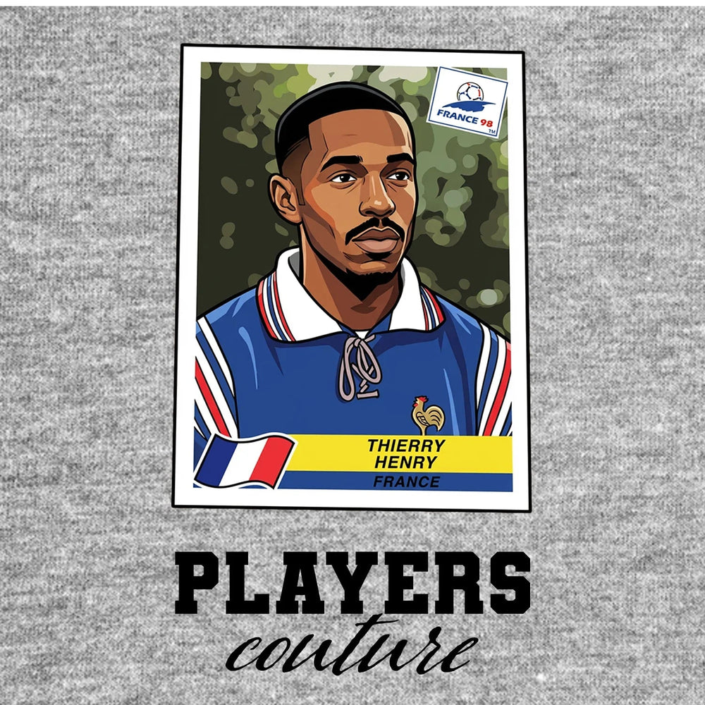 Thierry Henry World Cup Sticker Men's Hoodie – thierry henry 98 sticker grey Players Couture design