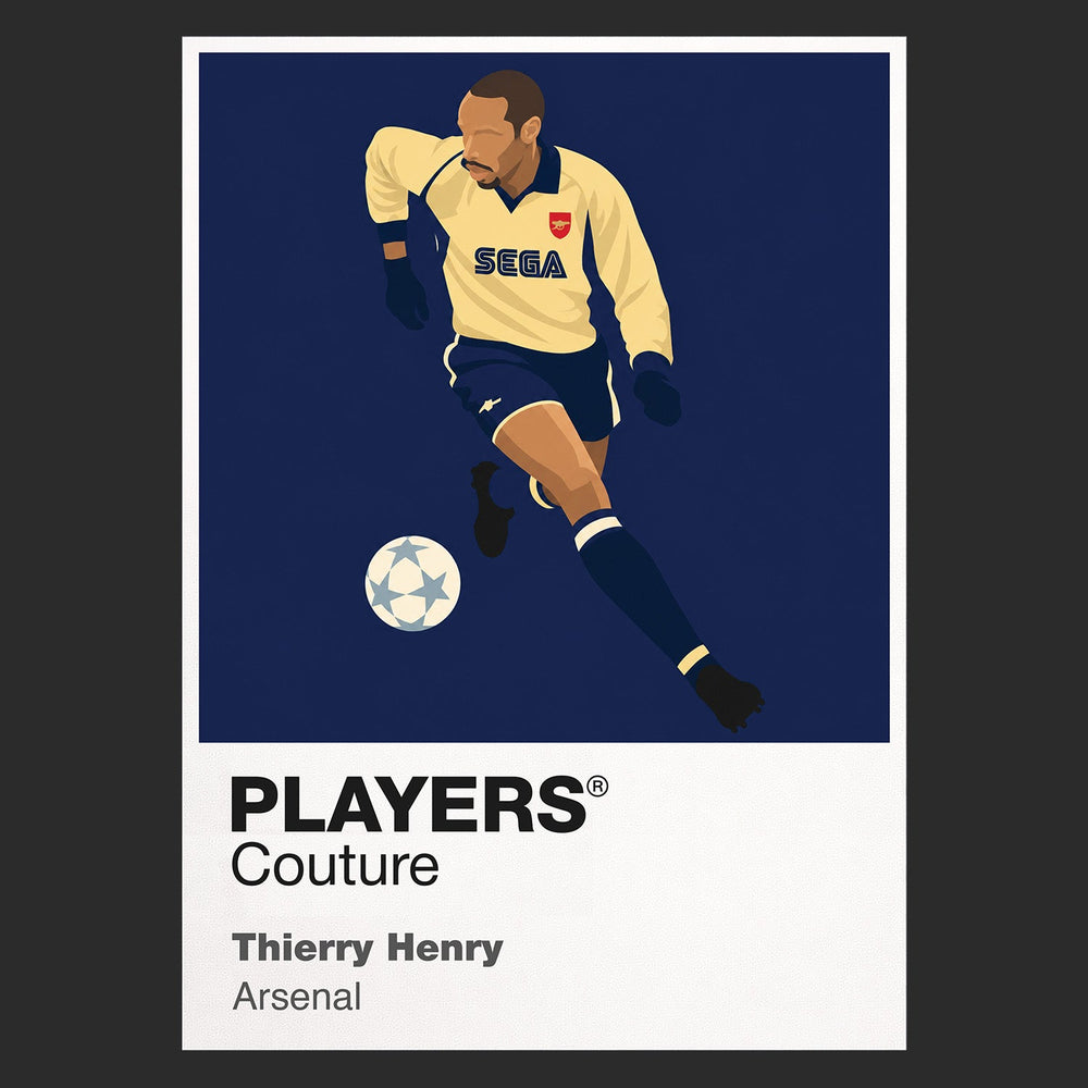 Thierry Henry Arsenal gold SEGA-era away Icon Frame artwork in black