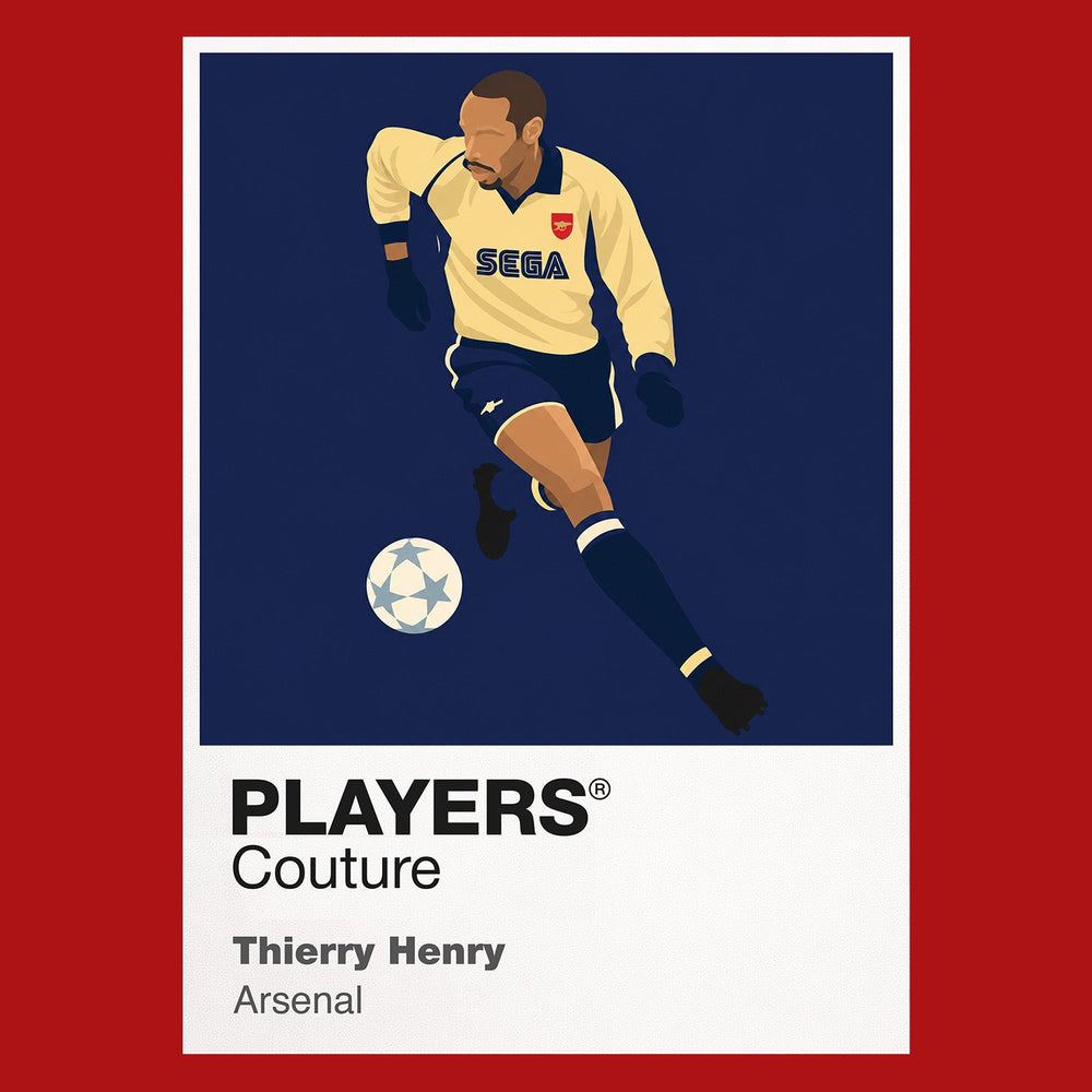 Thierry Henry Arsenal gold SEGA-era away Icon Frame artwork in red