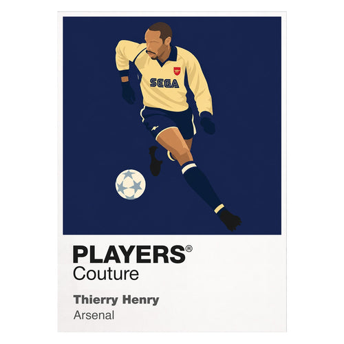 Thierry Henry Arsenal gold SEGA-era away Icon Frame artwork on white