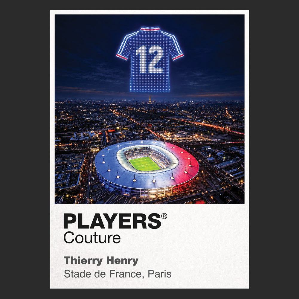 Thierry Henry France number 12 Icons in Lights Frame artwork in black