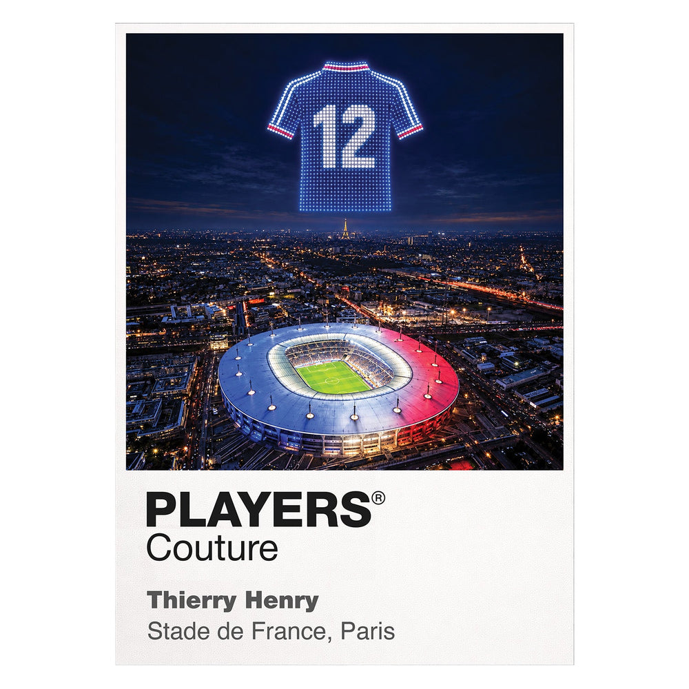 Thierry Henry France number 12 Icons in Lights Frame artwork in white