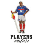 Thierry Henry France Badge Men's Hoodie – white close-up detail shot of the Thierry Henry France Players Couture logo design
