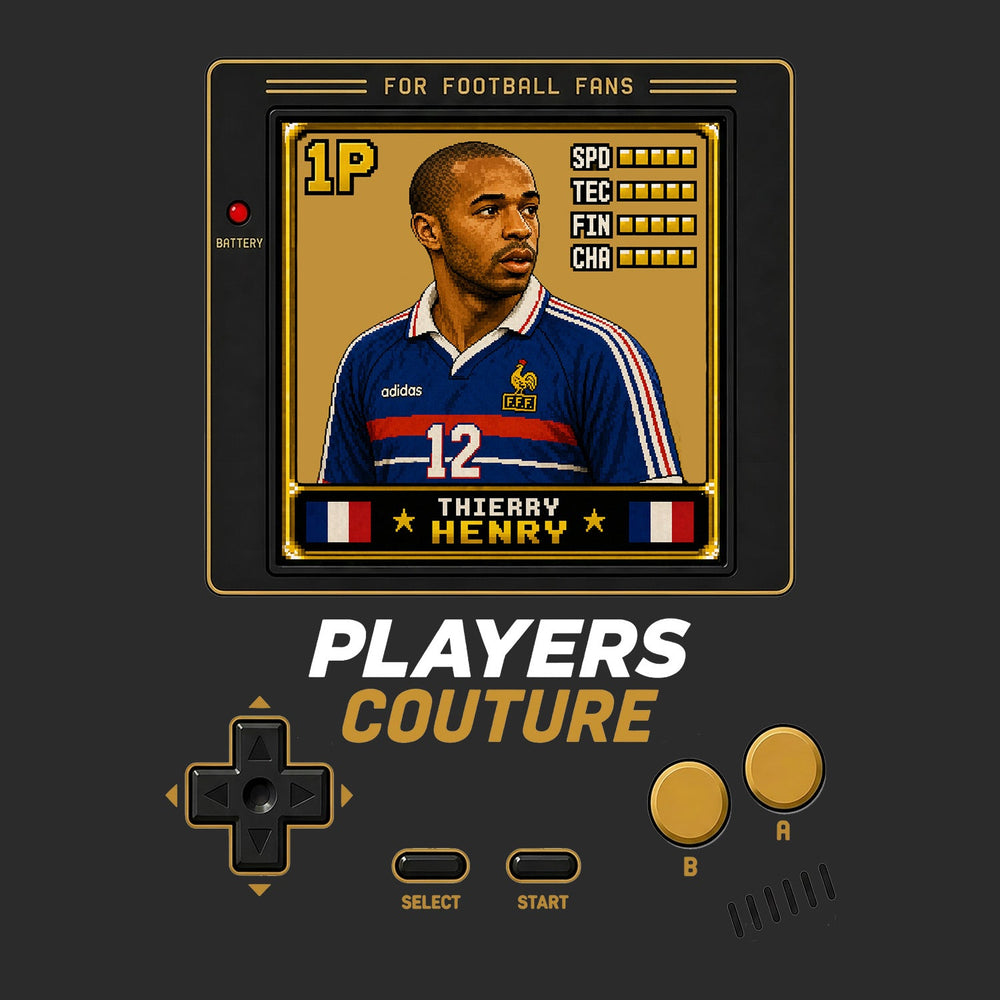 Thierry Henry 1P 8-Bit t-shirt retro gaming design by Players Couture