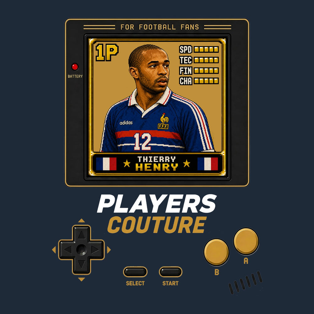 Thierry Henry 1P 8-Bit t-shirt retro gaming design by Players Couture