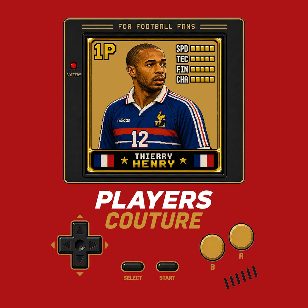 Thierry Henry 1P 8-Bit t-shirt retro gaming design by Players Couture