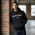 Thierry Henry hoodie – navy men's hoodie with white Thierry Henry letters and Players Couture logo on the chest