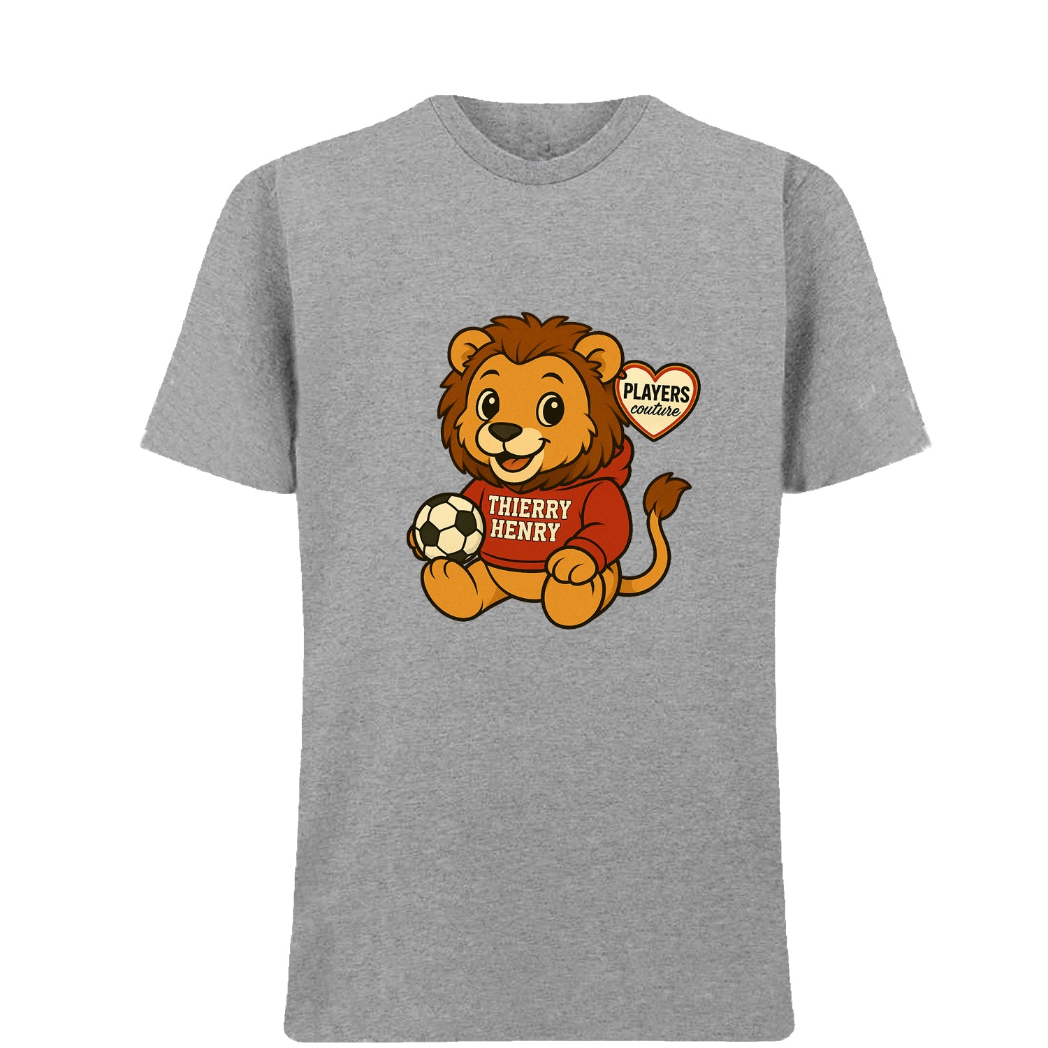 Thierry Henry Lion Logo Players Couture Mens T-Shirt Gray