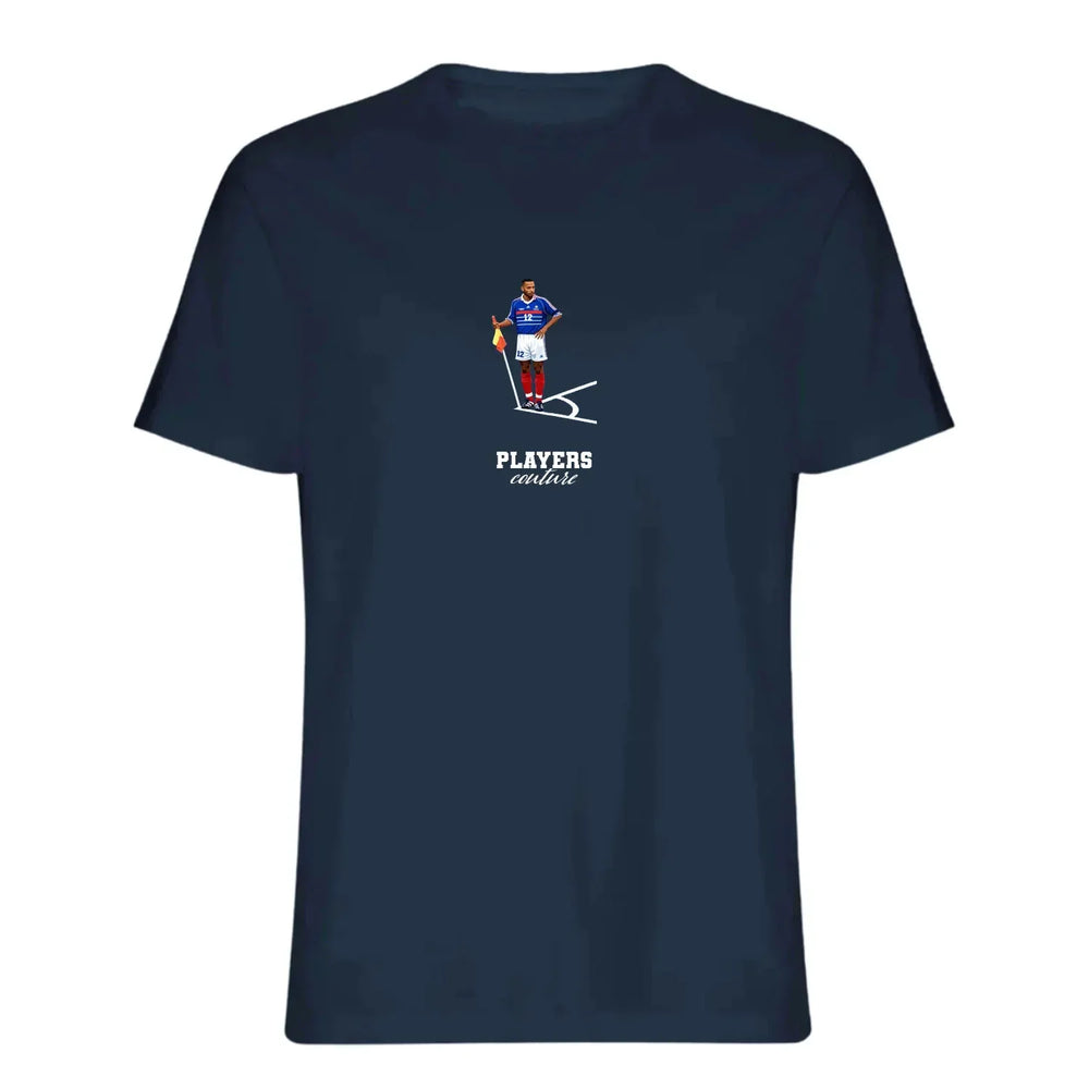 Thierry Henry Icon t-shirt – navy men's t-shirt with white Thierry Henry Icon letters and Players Couture logo on the chest