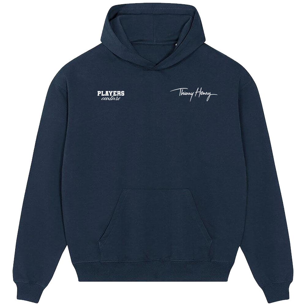 Thierry Henry Script Logo Players Couture Men's Casual Hoodie Navy
