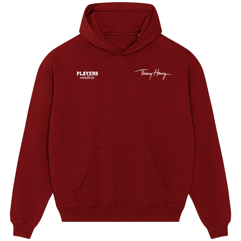 Thierry Henry Script Logo Players Couture Men's Casual Hoodie Red