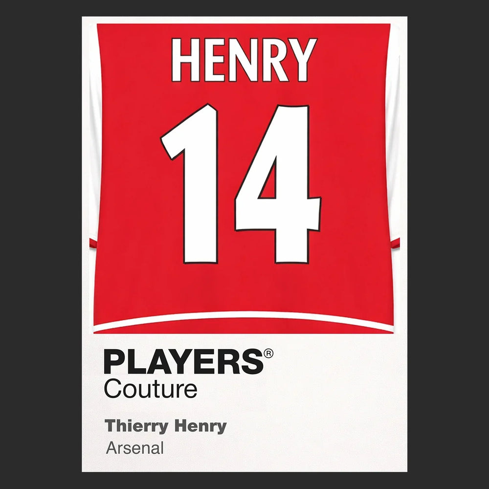 Thierry Henry 14 Football Shirt Frame Men's Hoodie – black close-up detail shot of the Thierry Henry 14 Football Players