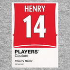 Thierry Henry 14 Football Shirt Frame Men's Hoodie – grey close-up detail shot of the Thierry Henry 14 Football Players