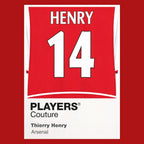 Thierry Henry 14 Football Shirt Frame Men's Hoodie – red close-up detail shot of the Thierry Henry 14 Football Players