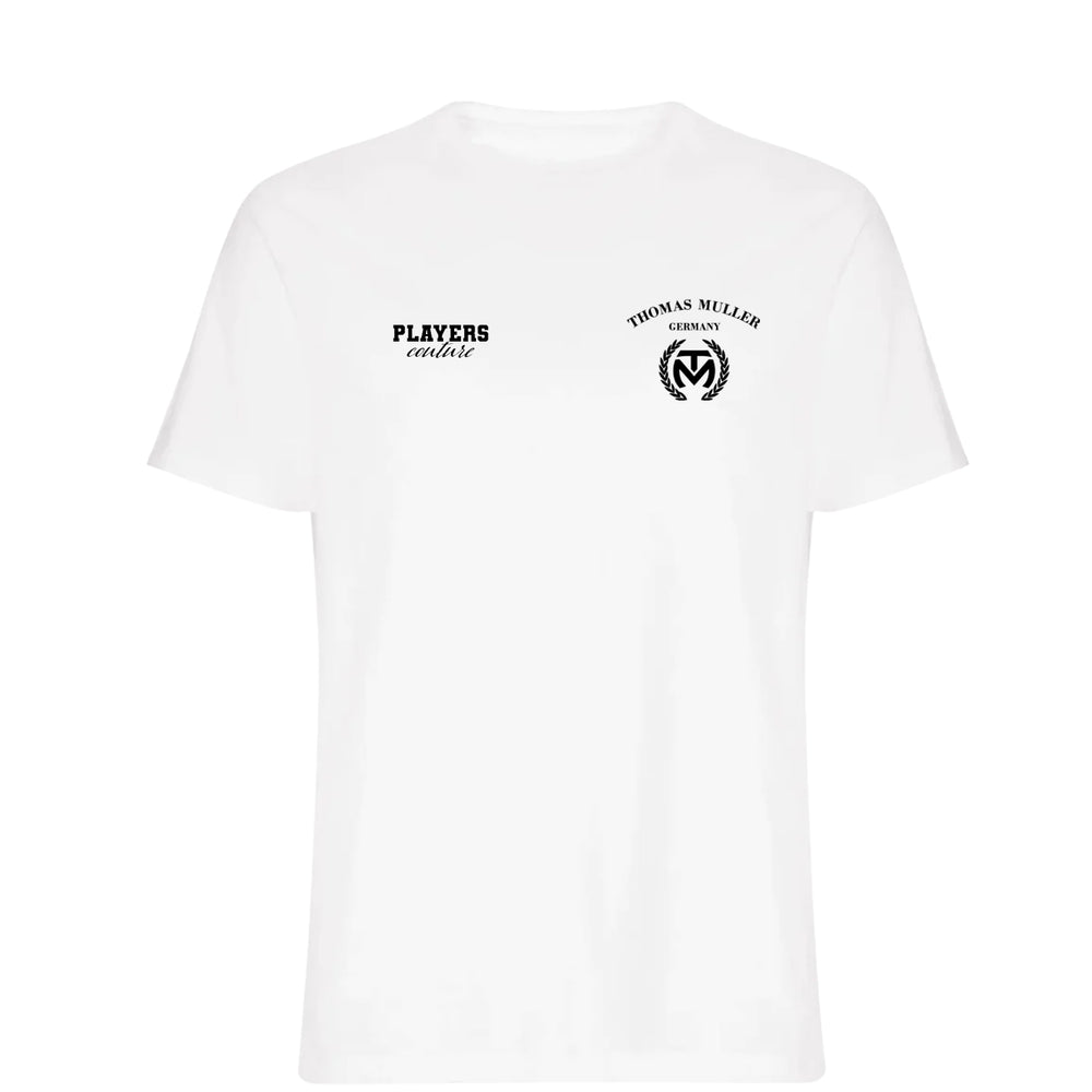 Thomas Muller Logo Players Couture Mens T-Shirt White