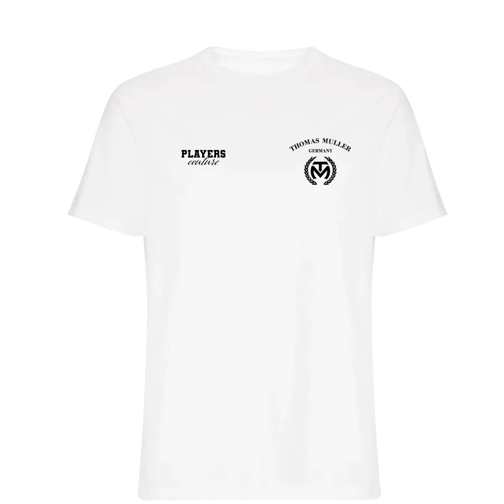 Thomas Muller Logo Players Couture Mens T-Shirt White