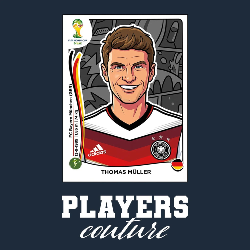 Thomas Muller World Cup Sticker Men's Hoodie – thomas muller navy Players Couture design