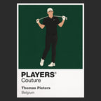 Thomas Pieters Golf Icon Frame Men's Polo Shirt in Black - Players Couture Fashion