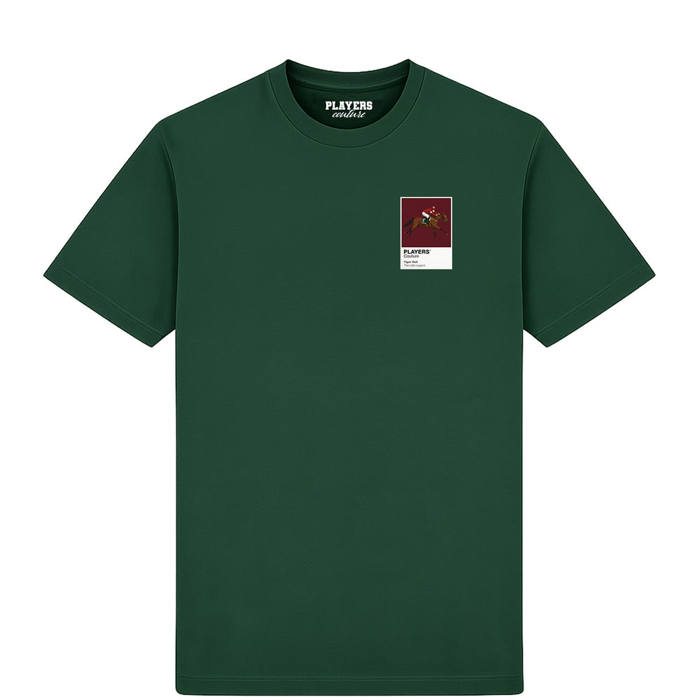 Tiger Roll horse racing T-shirt – mens forest green tshirt view