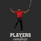 Tiger Woods 8 Bit Badge Men's T-Shirt – close-up detail shot of the Tiger Woods 8 Bit Players Couture logo design
