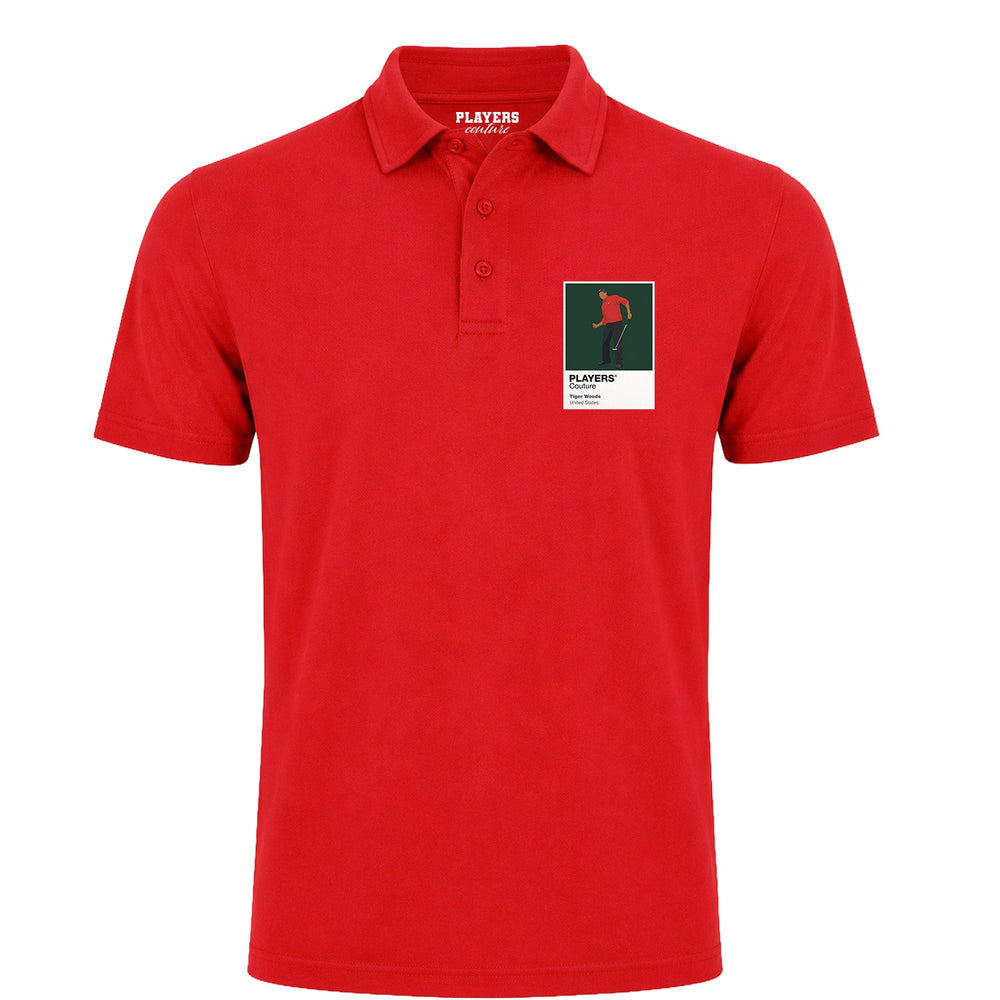 Tiger Woods Golf Icon Frame Men's Polo Shirt - Red