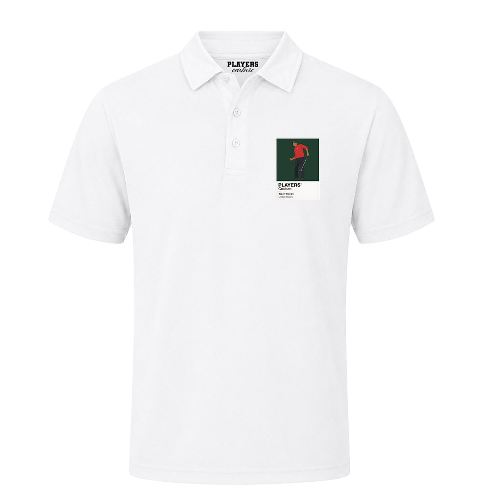 Tiger Woods Golf Icon Frame Men's Polo Shirt - White