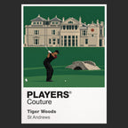 Tiger Woods St Andrews Icon Frame artwork in black