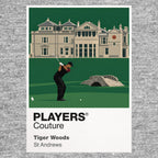 Tiger Woods St Andrews Icon Frame artwork in grey