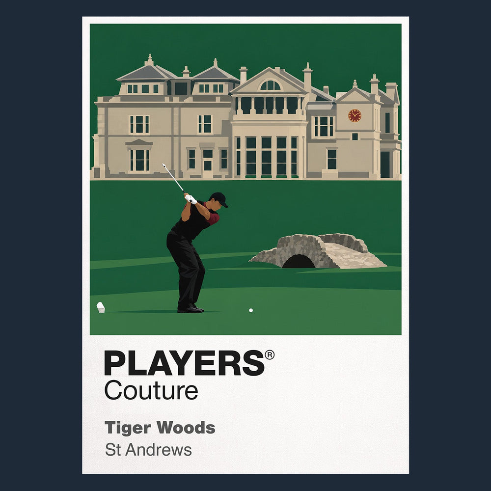 Tiger Woods St Andrews Icon Frame artwork in navy